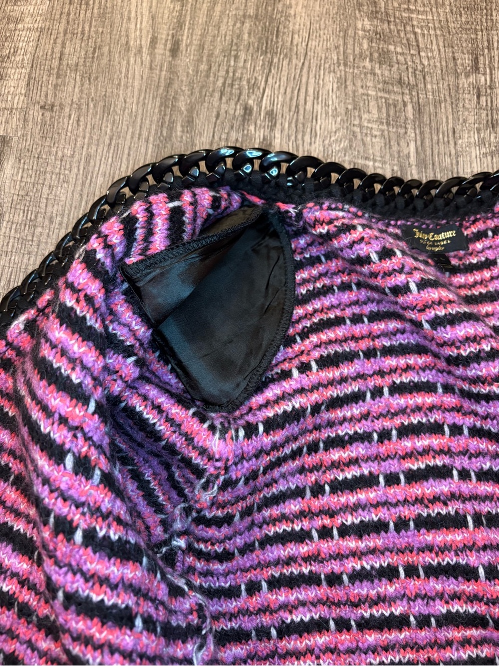 Juicy Couture Pink Tweed Cardigan with Black Trim - Picture 6 of 10